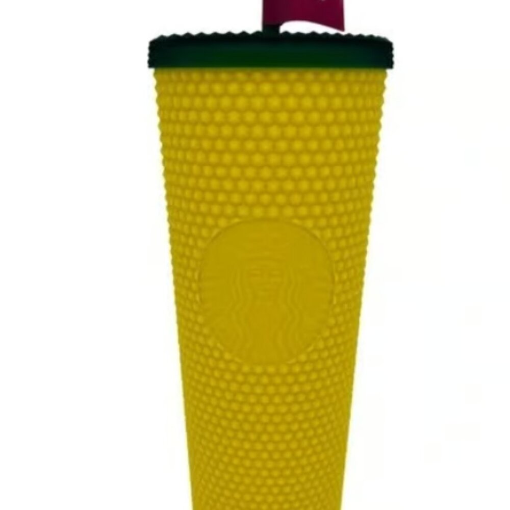 Starbucks Hawaii Collection Pineapple Matte Yellow Studded Tumbler 24 oz NEW!